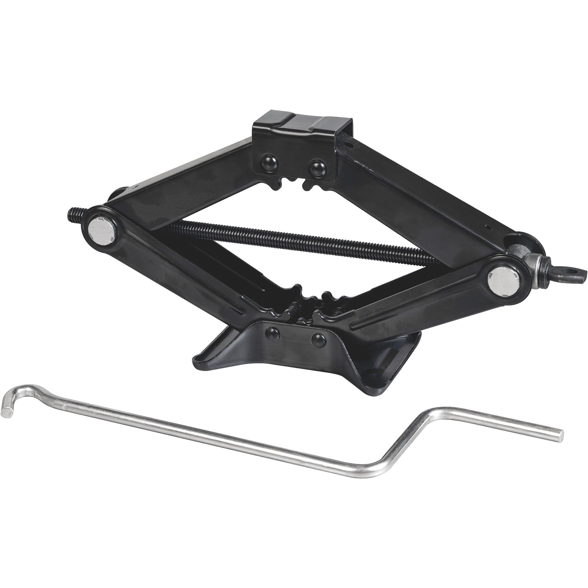Ironton 1-1/2-Ton Steel Manual Scissor Jack, 3.74in.–15.35in. Lift Range, Car Jack, Handle, Case